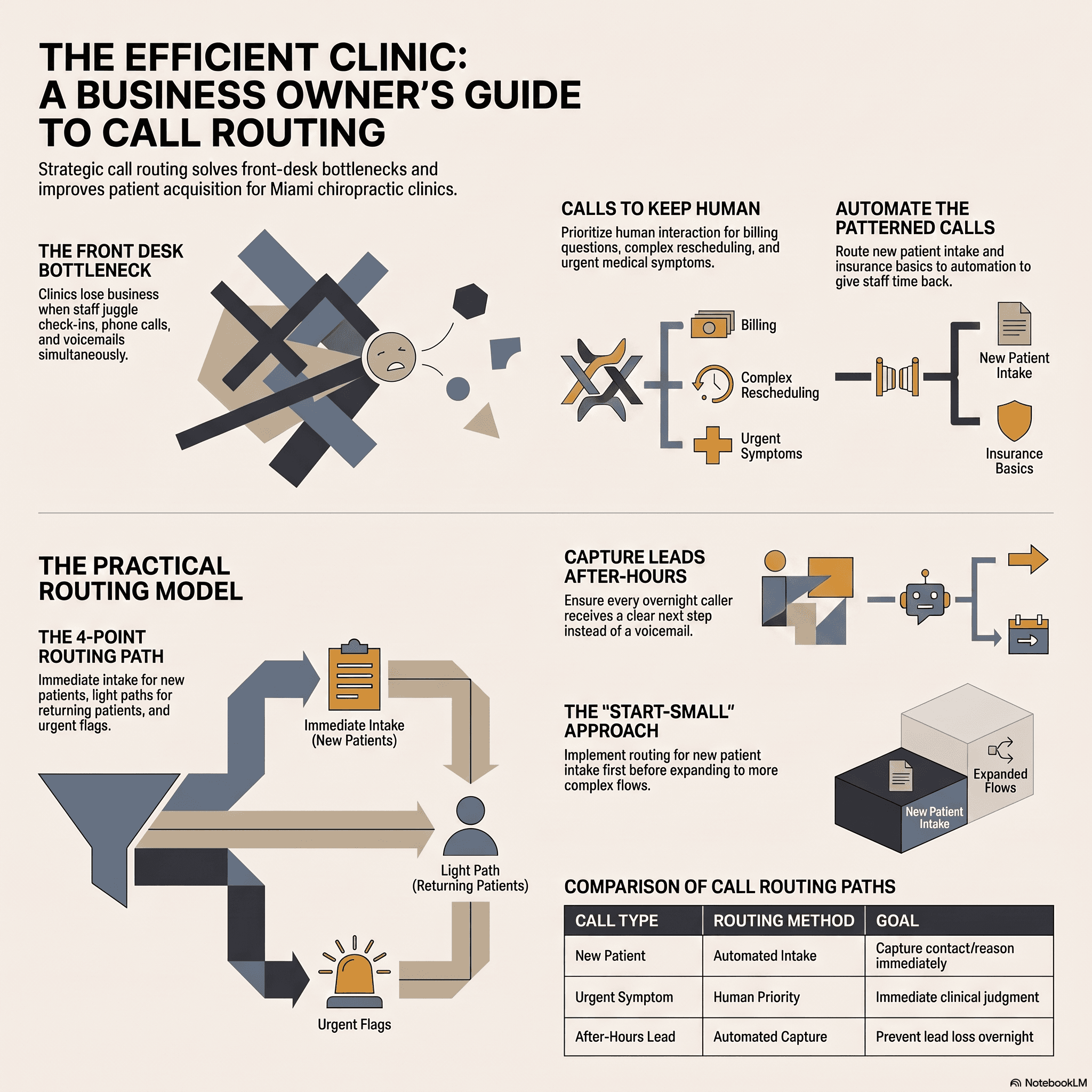 Veterinary clinic call routing workflow for refill and sick-pet calls