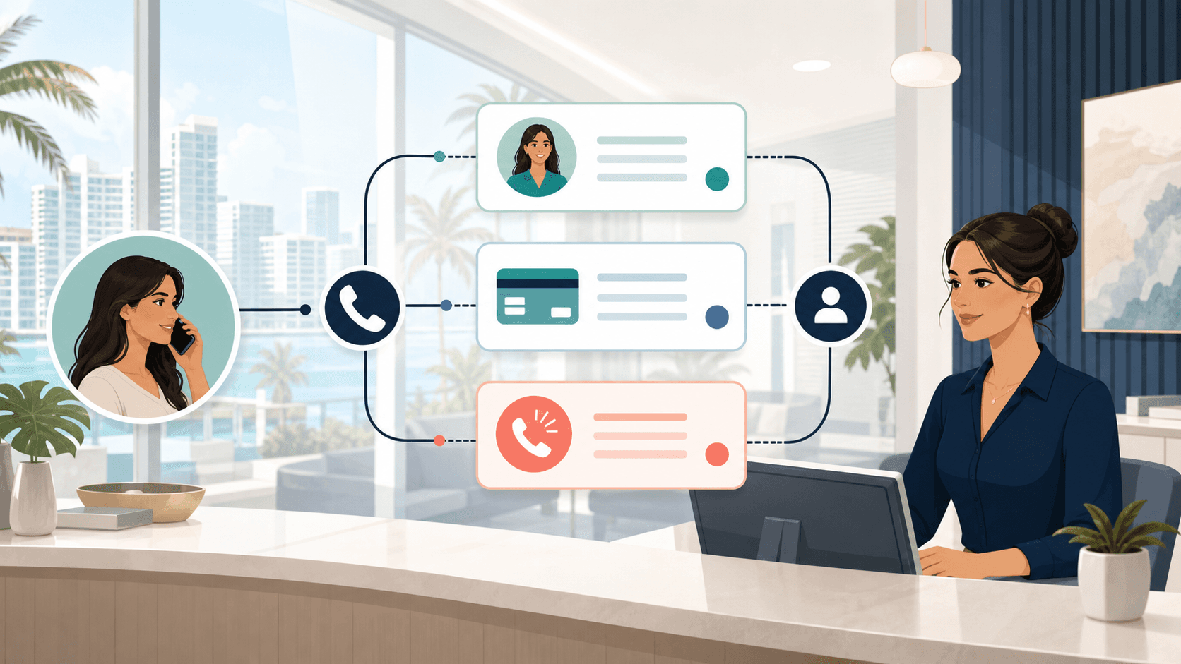 Miami dental office routing new patient insurance and urgent callback requests