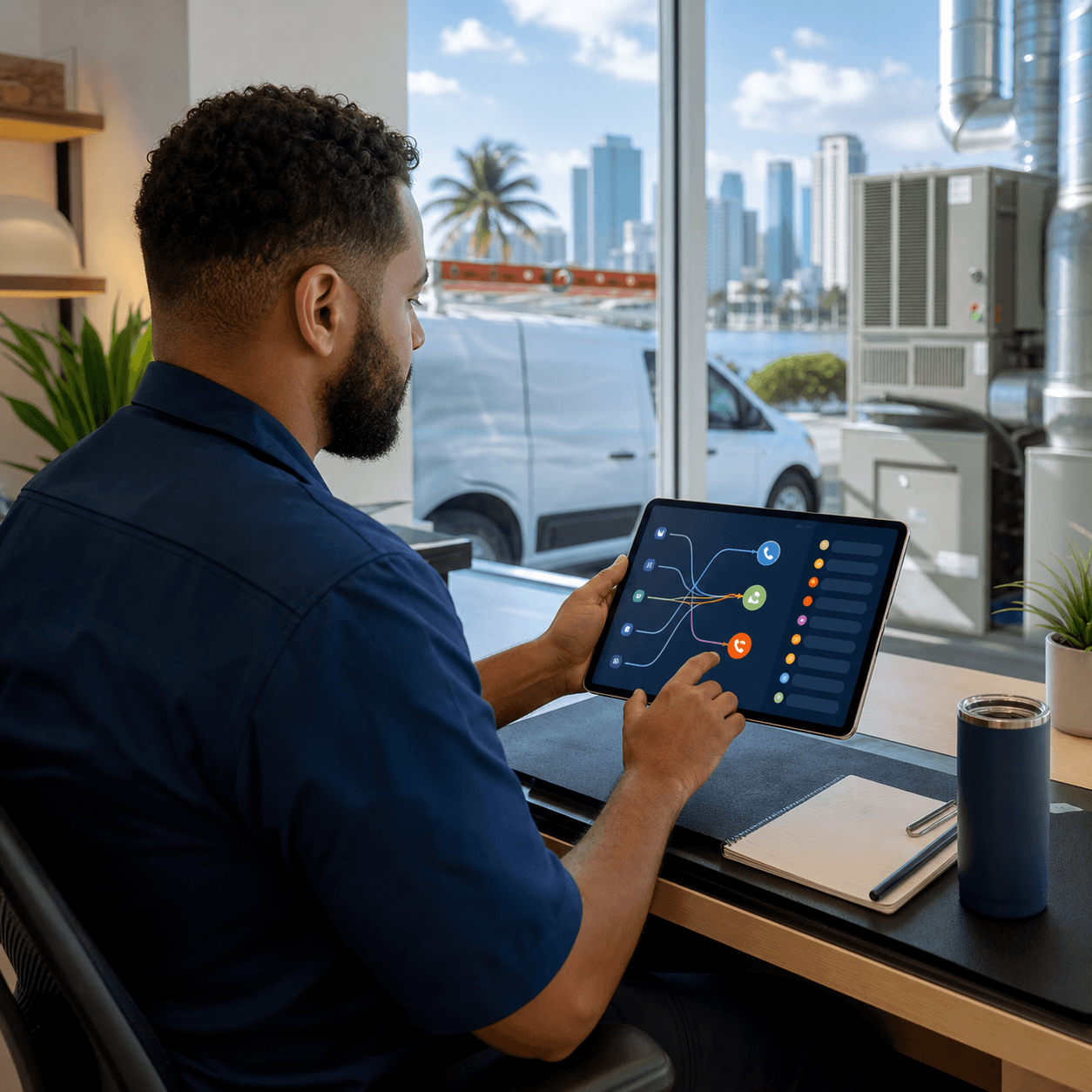 Miami HVAC team routing emergency AC calls and estimate requests