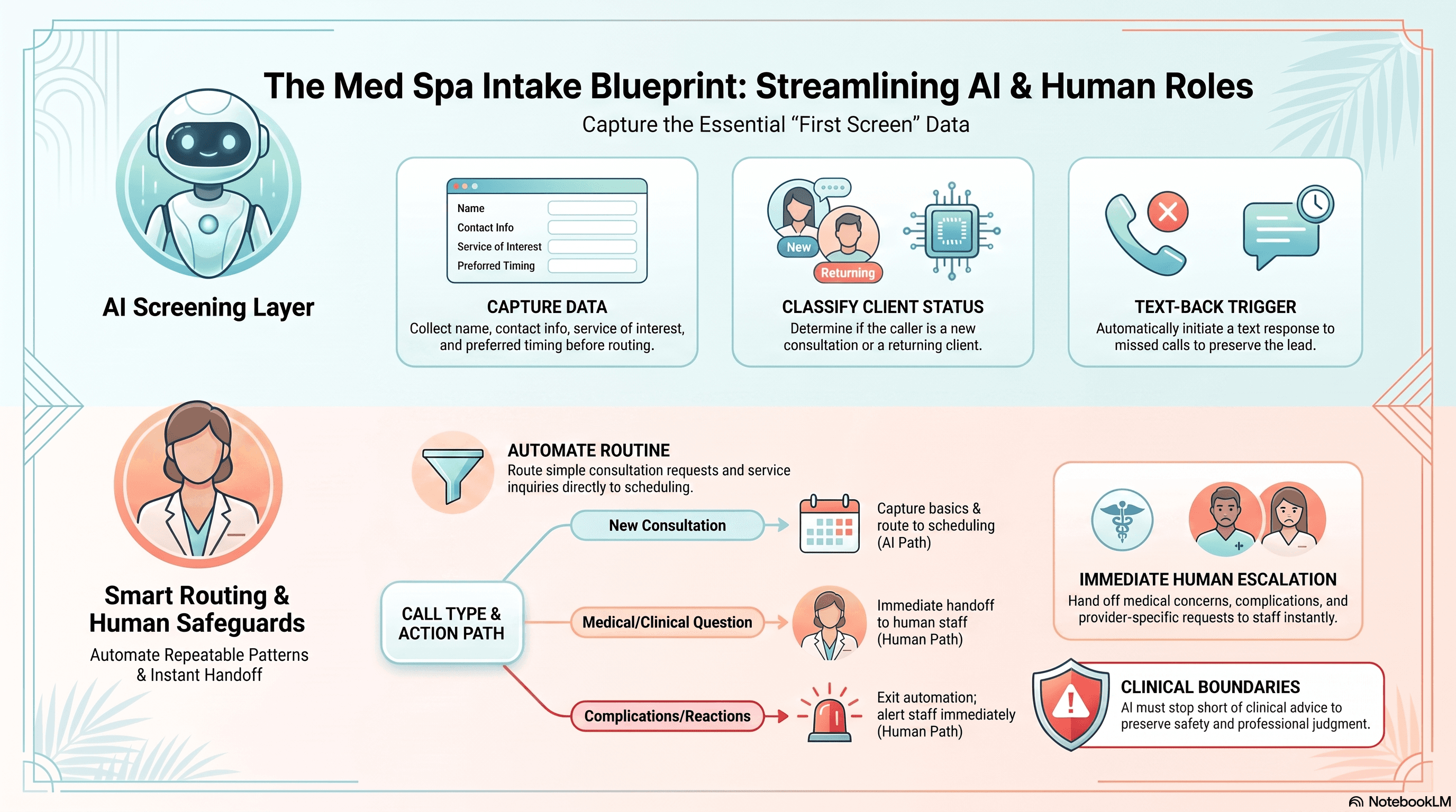 AI receptionist screening workflow for Miami med spas